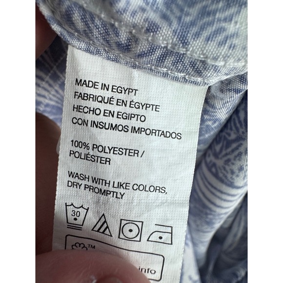 Van Heusen Button Up Men's Tropical Floral Print Blue 3XLT - Picture 3 of 5